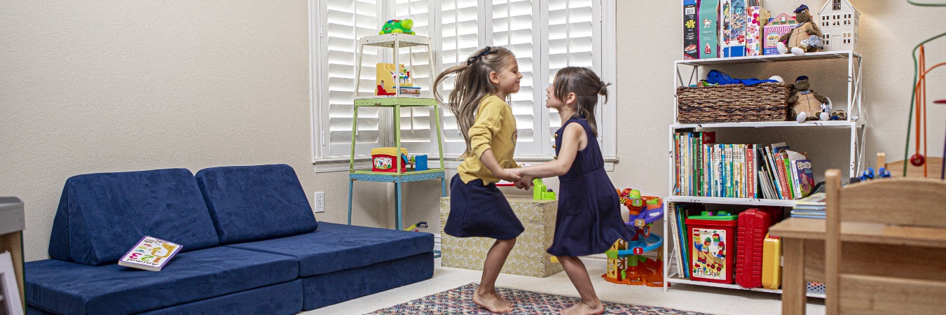 Kids playroom with shutters