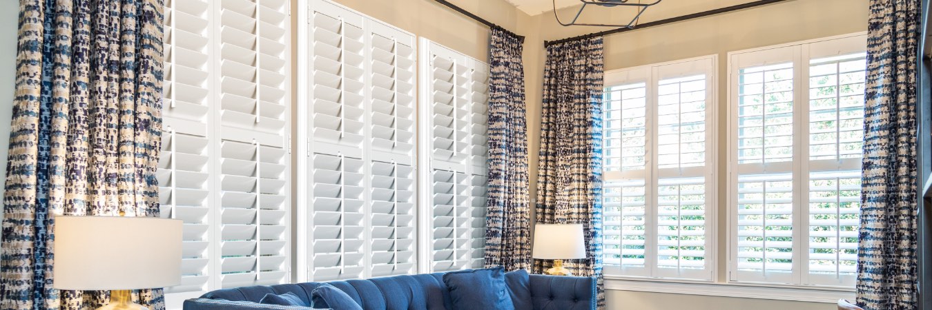 Interior shutters in Macomb County living room
